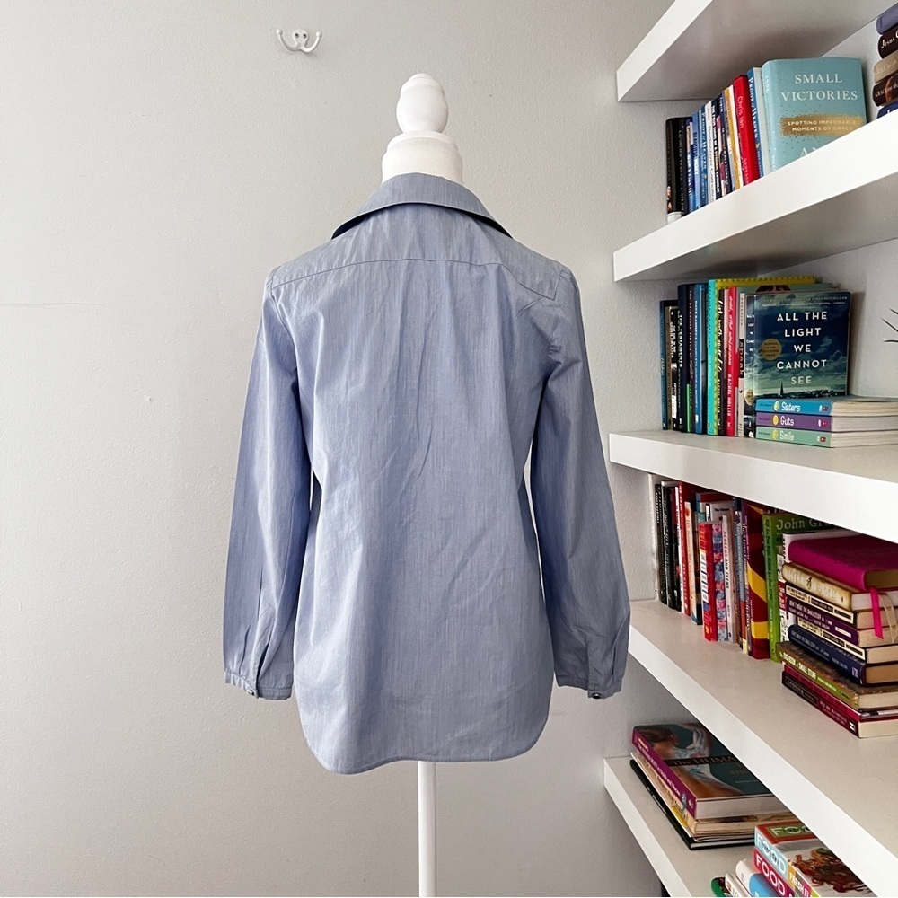 Tara Jarmon Blue Button Down striped shirt size EU 36 or US 6 - Picture 3 of 13